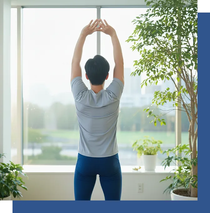 すっきりと疲れが取れてる画像