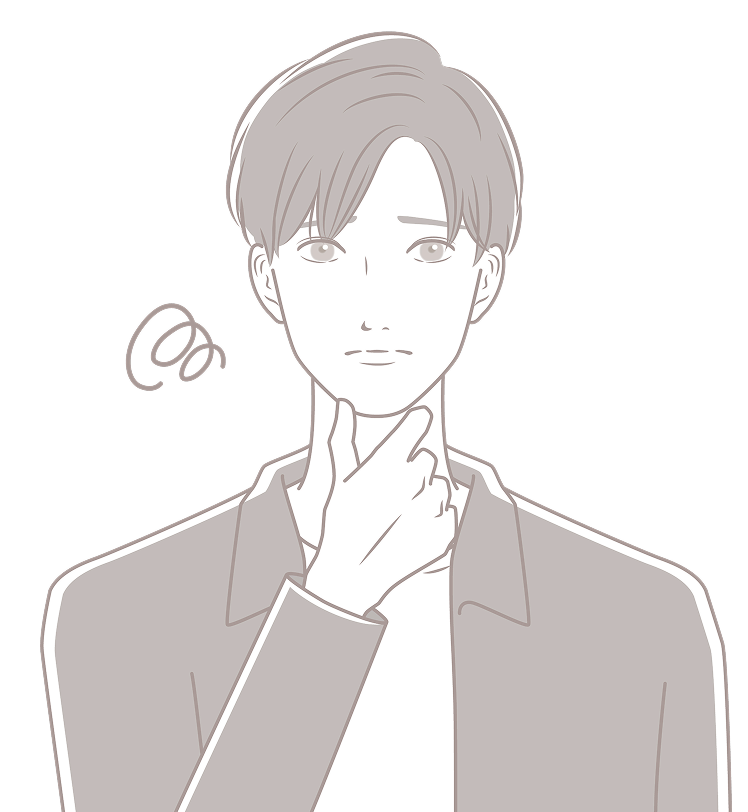 悩んでいる男性のイラスト